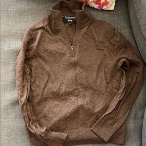 Banana Republic Men's Brown Zip-Neck Sweater